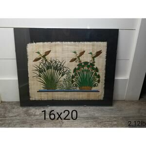 Papyrus Painting Flying Ducks Papyrus Reproduction Painting w/Frameless Frame